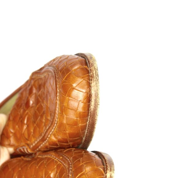 Vintage BOTTEGA VENETA Brown Intrecciato Woven Leather Driving Loafers - Picture 5 of 13